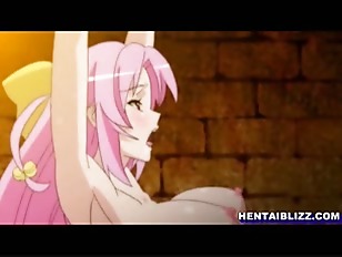 Chained hentai brutally double penetration