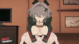 We enjoy the big tits and hot pussy of Caesar from Zenless Zone Zero