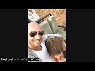 creampie dirty  thot sucking dick and swallowing cum publicly in front of others in safari milf teen mature