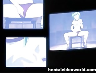 Pretty hentai  stretches before man