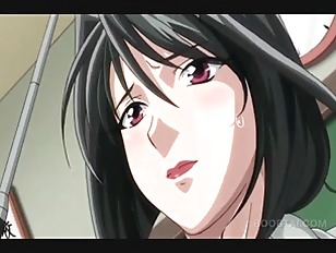 Bossy hentai bitch nailing her slurping cunt in public