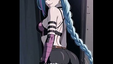 Jinx from Arcane haciendo ahegao Hard squirt anime hentai