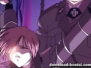 Chained hentai girl  to suck dick