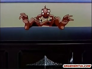 Hentai  brutally groupfucked by monster frogs